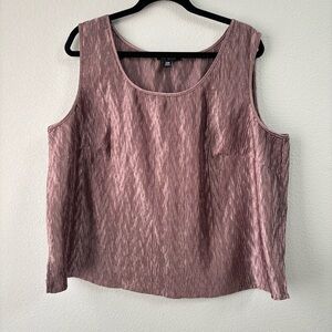 Le Bos Brown Shiny Metallic Tank Top Size‎ 22W Romantic Club Going Out Summer